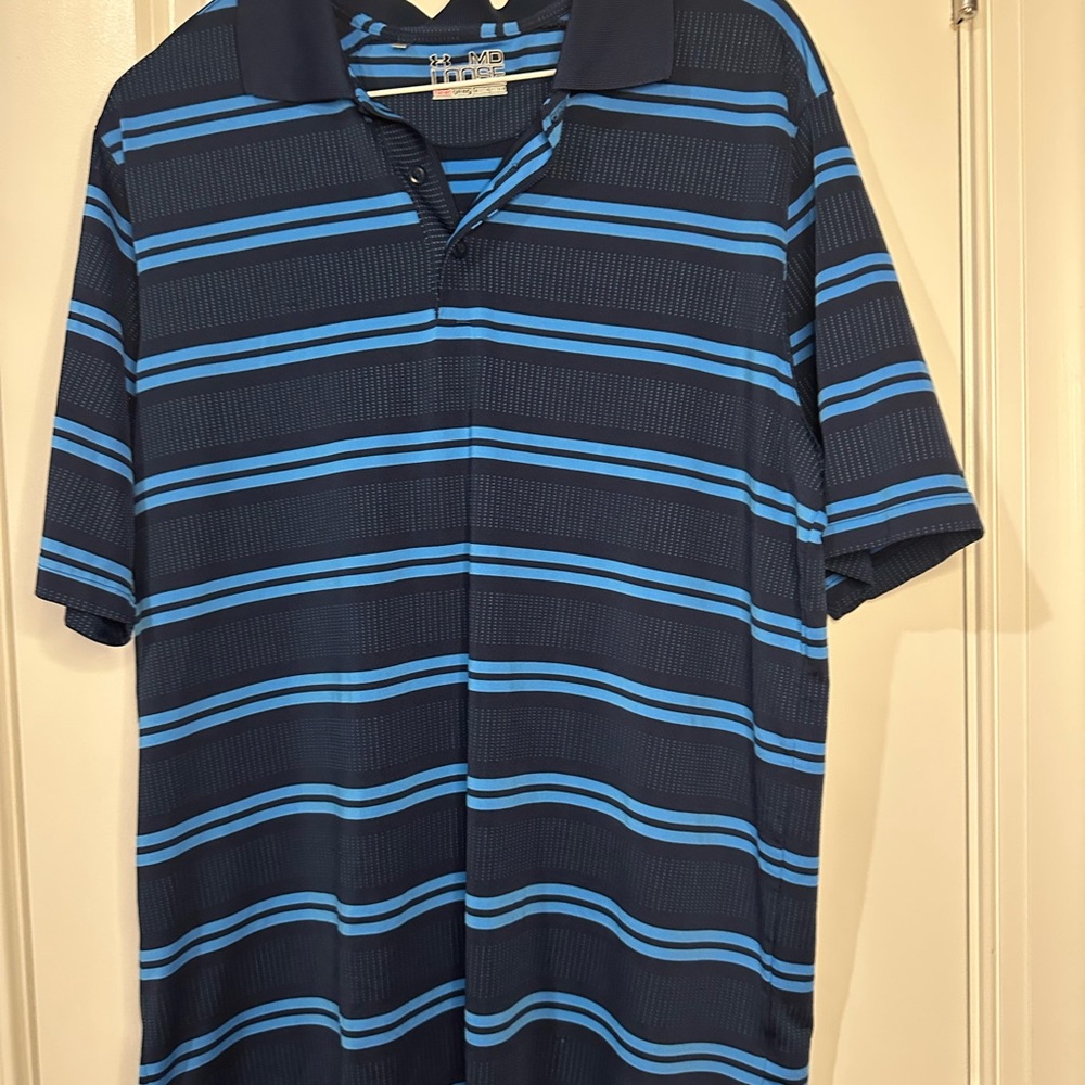 Under Armour Navy and Light Blue Polo Shirt
